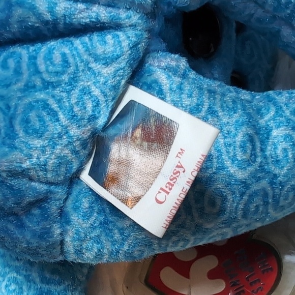TY Beanie Babies CLASSY Bear retired vintage stuffed animal toy BD 4-30-01 - Picture 6 of 9